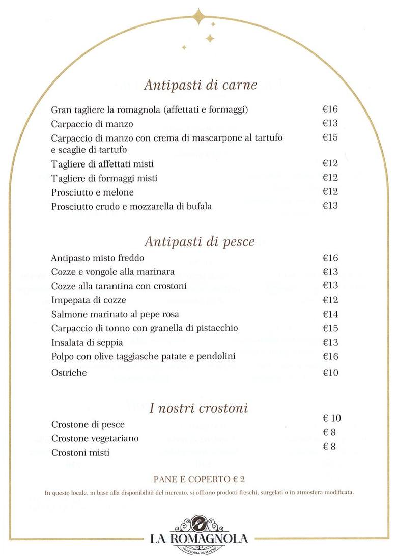 Antipasti — La Romagnola