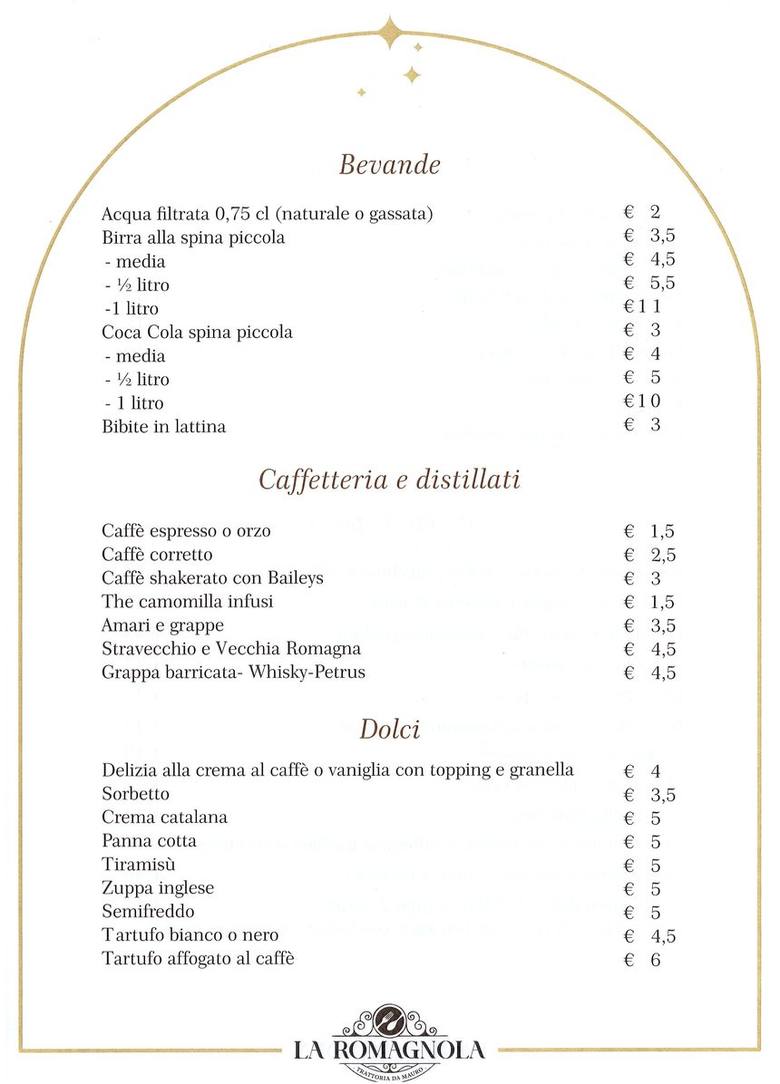 Dolci e bevande — La Romagnola