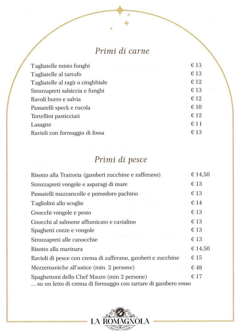 Primi piatti — La Romagnola
