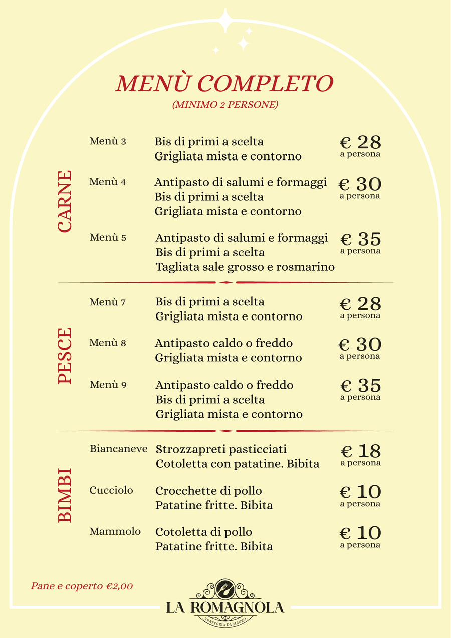 Menù del giorno — La Romagnola