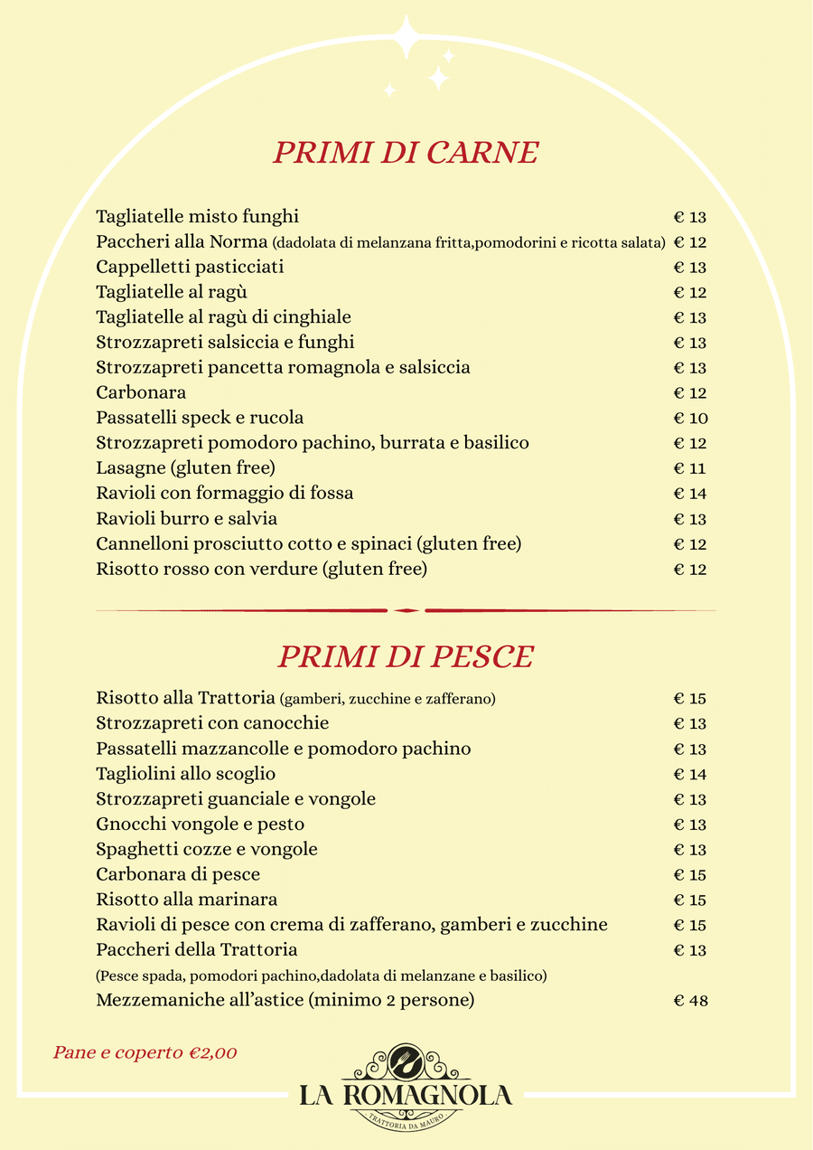 Primi piatti — La Romagnola